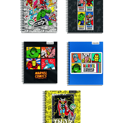 Pack de 10 Cuadernos Universitarios Marvel Comics Proarte 100h 7mm 1