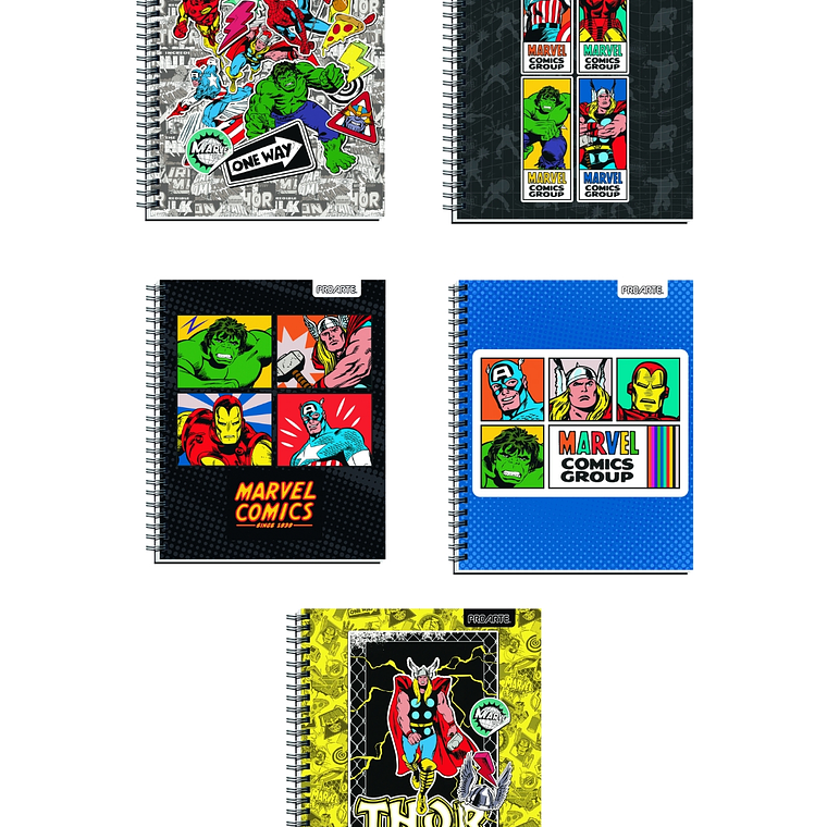 Pack de 10 Cuadernos Universitarios Marvel Comics Proarte 100h 7mm 1