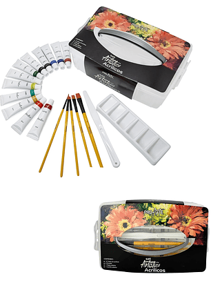 Set Artístico Acrílico 19 Piezas