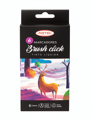 Marcador Brush Click 6 uni