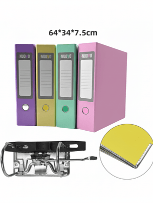 Set de 4 Archivadores Pastel Oficio