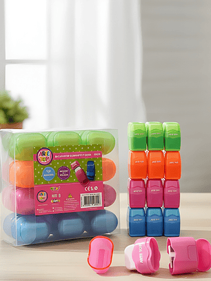 Caja de Sacapunta Deposito + Goma de Borrar 12 uni