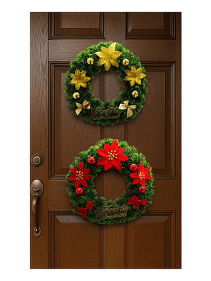 Set de 2 Coronas Navideñas