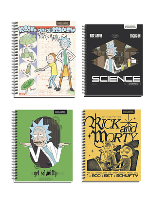Pack de 4 Cuadernos Rick And Morty Surtidos