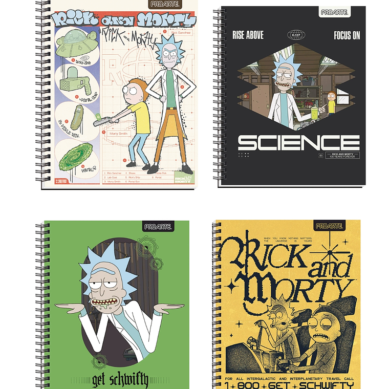 Pack de 4 Cuadernos Rick And Morty Surtidos 1