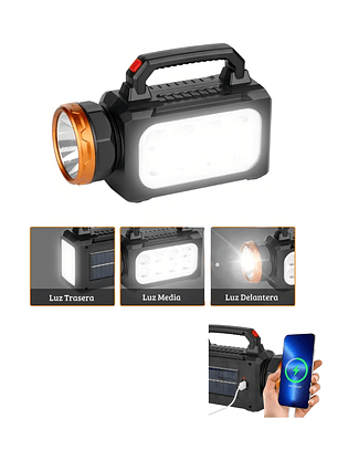 Linterna Carga Solar Multiples Funciones