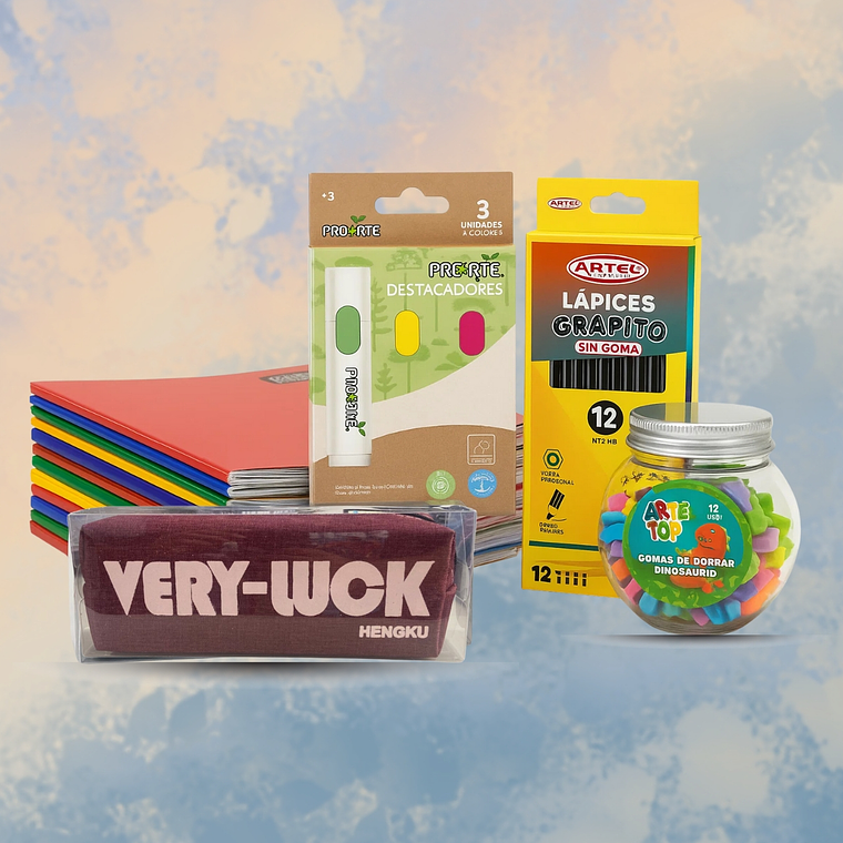 set escolar con estuche Very luck 2