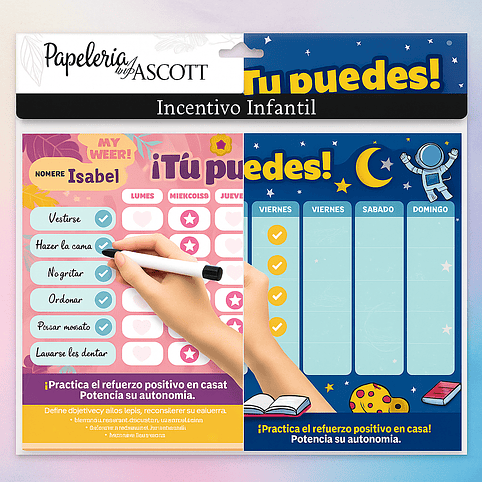 Incentivo Infantil Magnético 35x25 con 2 Plumones 1