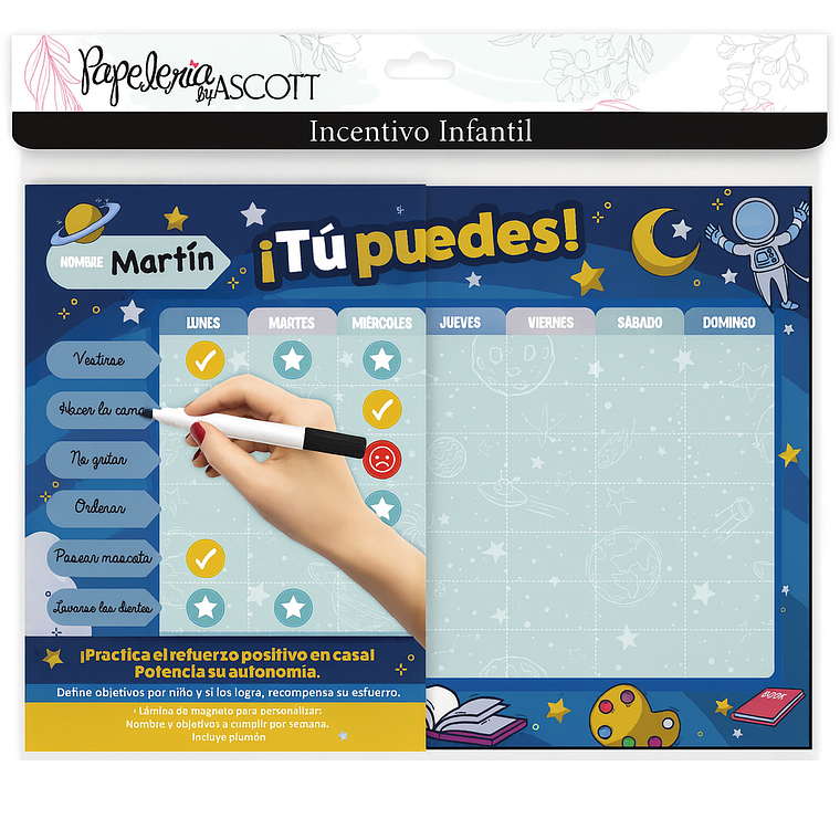 Incentivo Infantil Magnético 35x25 con 2 Plumones 3