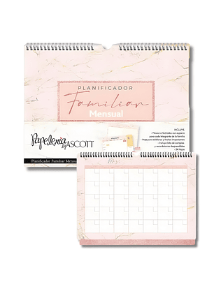 Planificador Familiar Mensual con Lápiz 34 Hojas Sin Fecha