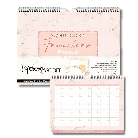 Planificador Familiar Mensual con Lápiz 34 Hojas Sin Fecha 1