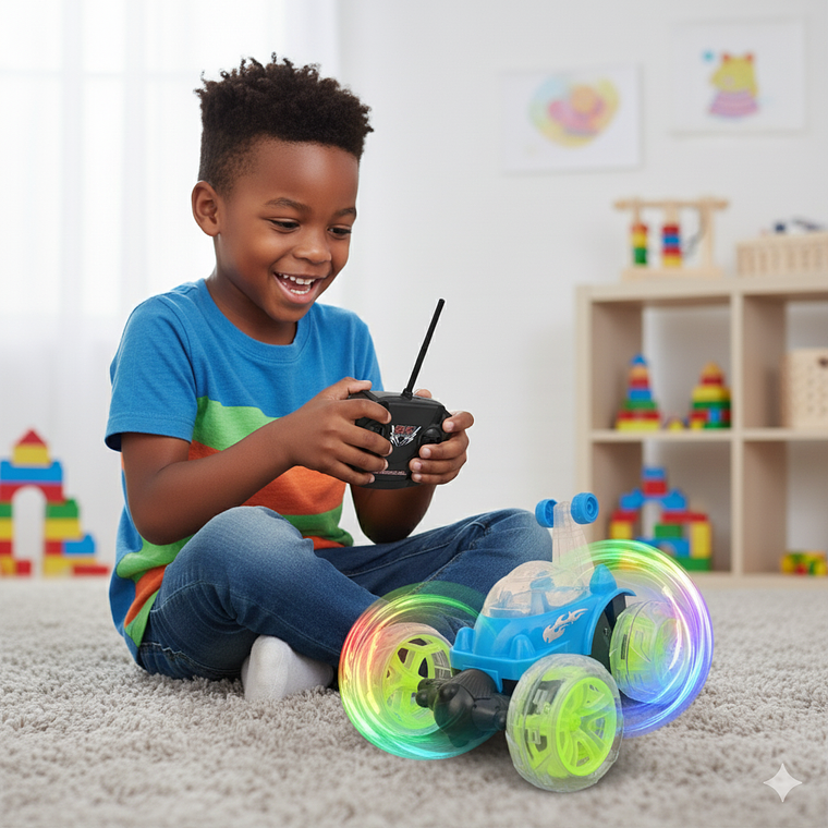 AUTO LOCO RECARGABLE ACROBACIAS 360 CON LUZ  2