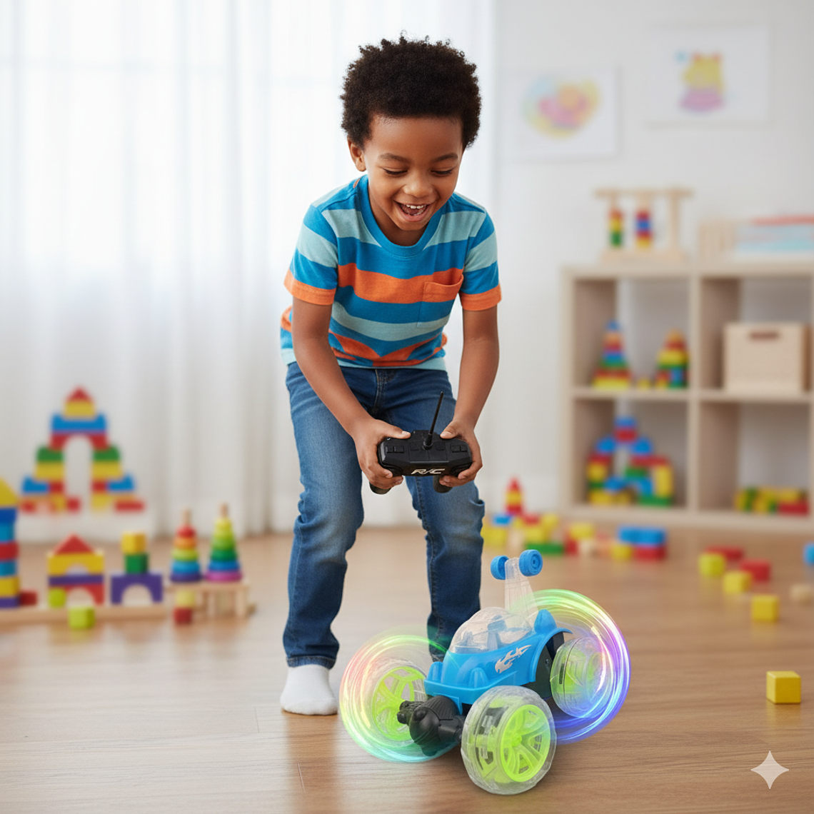 AUTO LOCO RECARGABLE ACROBACIAS 360 CON LUZ  1