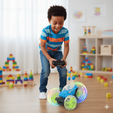 AUTO LOCO RECARGABLE ACROBACIAS 360 CON LUZ  1