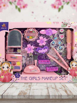 Set belleza con mini tocador y accesorios 