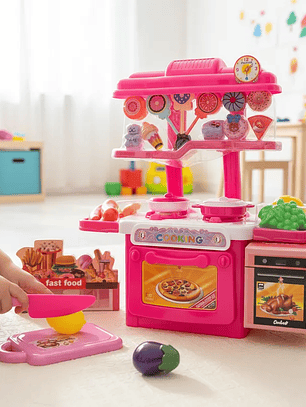 Set Cocina Infantil con Alimentos y Utensilios