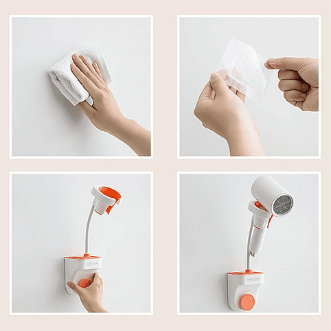 SOPORTE DE PARED MULTIUSO PARA SECADOR DE CABELLO 2