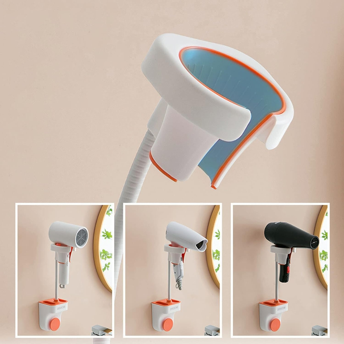 SOPORTE DE PARED MULTIUSO PARA SECADOR DE CABELLO 4