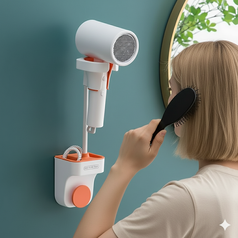 SOPORTE DE PARED MULTIUSO PARA SECADOR DE CABELLO 1