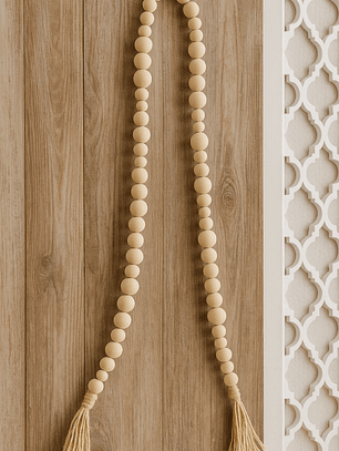 Adornos Cuetas Maderas con Flecos Full Blanco - 135cm