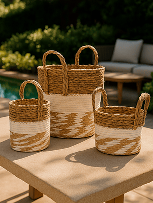 Set de 3 Canastos Mimbre