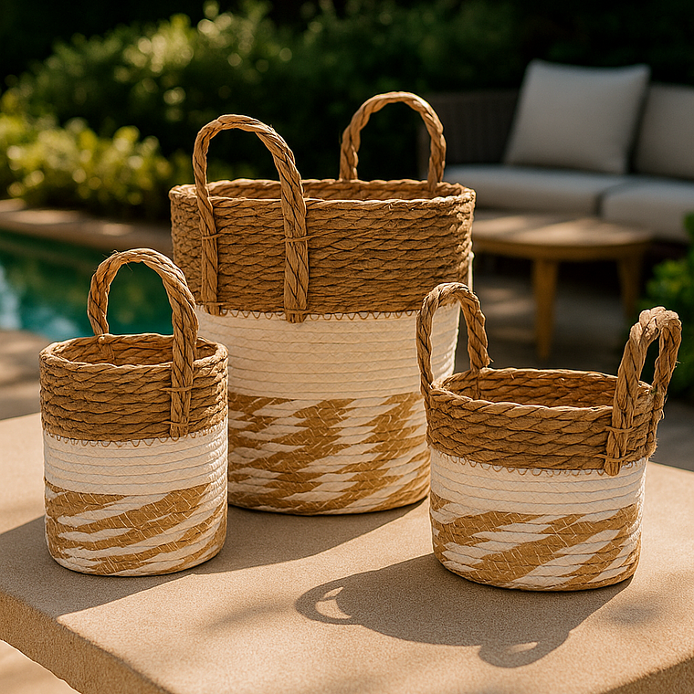 Set de 3 Canastos Mimbre 1