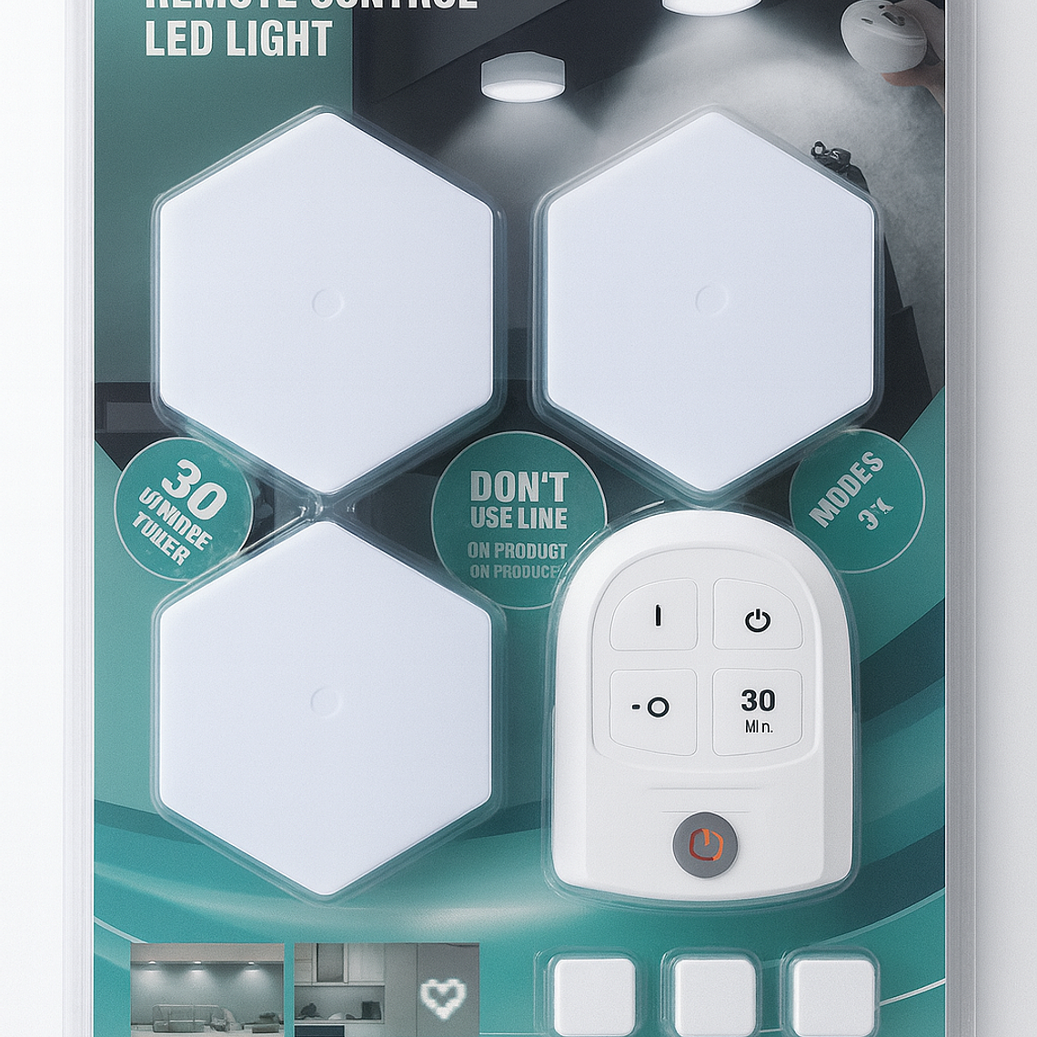 Juego 3 Luces Led Hexagonal Con Control 2
