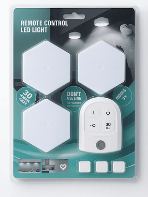 Juego 3 Luces Led Hexagonal Con Control