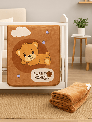 Manta Para Bebe Conejo y Osito