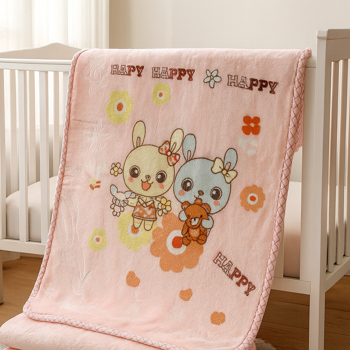 Manta Para Bebe Conejo y Osito 2