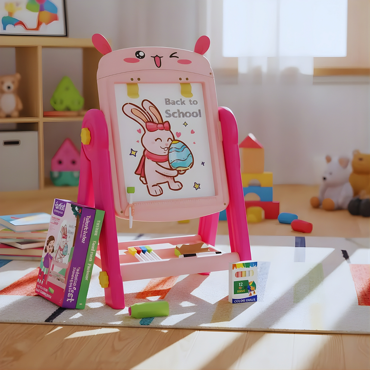 Pizarra Dino de Dibujo Infantil 2 en 1 con 360° + Accesorios 4