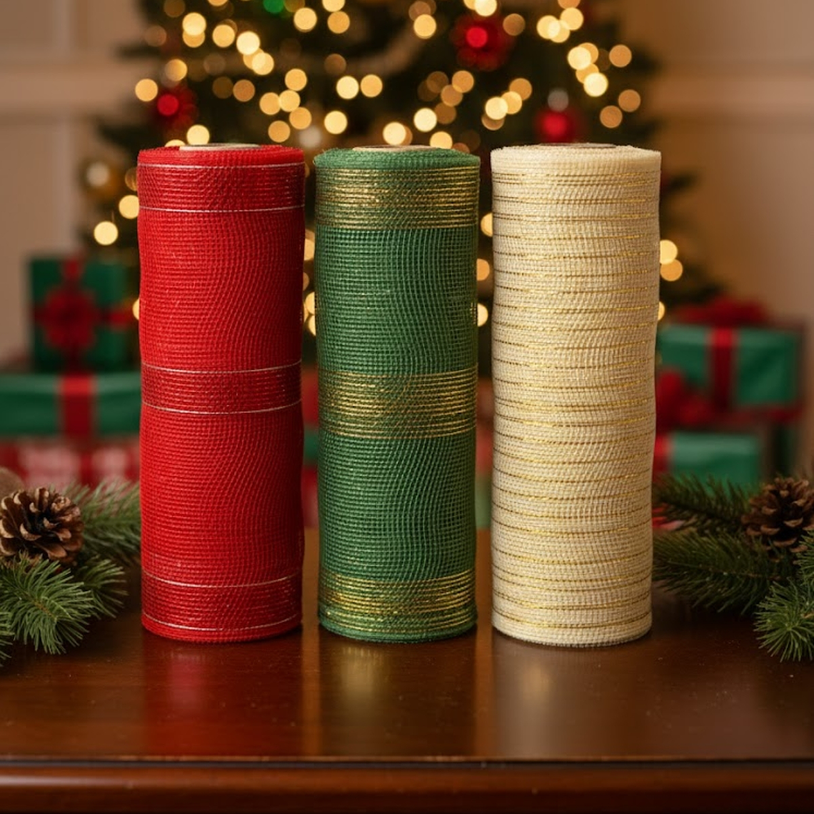 Pack 3 Mallas Decorativas Navidad Premium 1