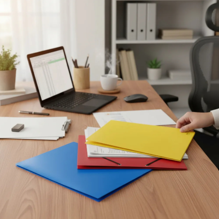 Pack 5 Carpetas C/Solapa y Elástico Oficio Hand 1