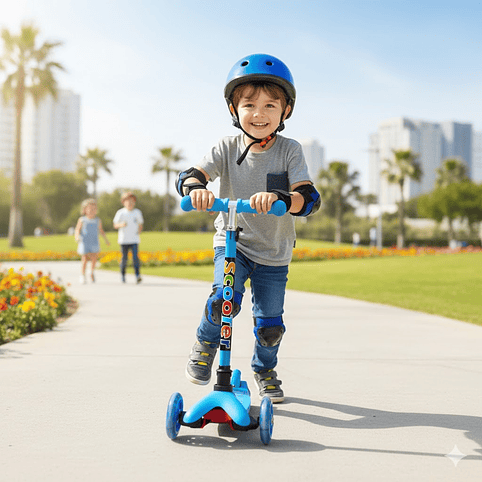 Scooter Monopatín Niño Regulable Luces Led Freno 1