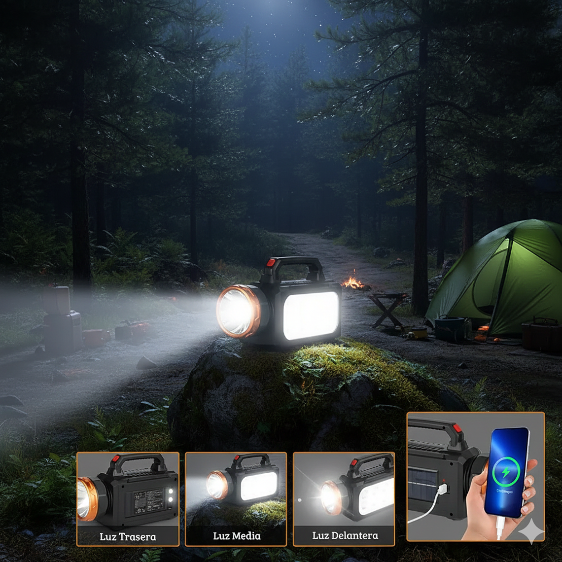 Linterna Carga Solar Multiples Funciones 1