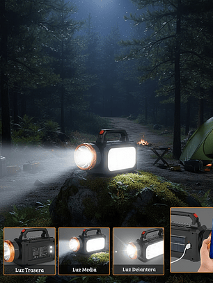 Linterna Carga Solar Multiples Funciones