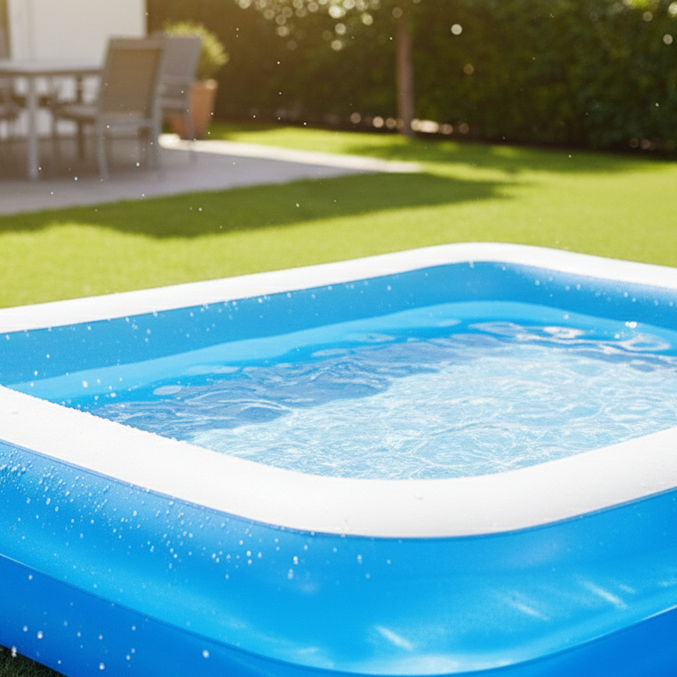 Piscina Inflable Rectangular Familiar 305x183x50 Cm Azul Y Blanco Resistente Guiza 4