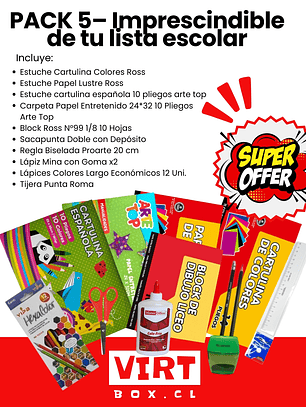 PACK 5– Imprescindible de tu lista escolar