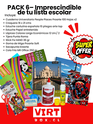 PACK 6– Imprescindible de tu lista escolar