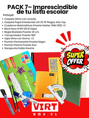 PACK 7– Imprescindible de tu lista escolar