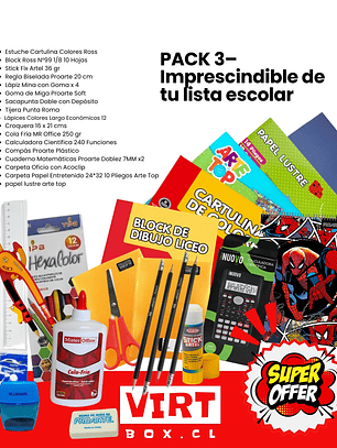 PACK 3– Imprescindible de tu lista escolar
