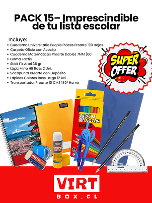 PACK 15– Imprescindible de tu lista escolar (Medio)