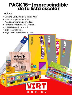 PACK 16– Imprescindible de tu lista escolar (Medio)