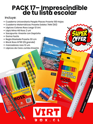 PACK 17– Imprescindible de tu lista escolar (Medio)