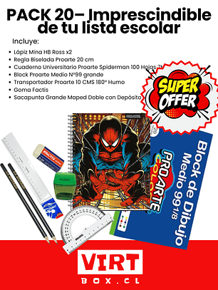 PACK 20– Imprescindible de tu lista escolar (Medio)