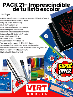 PACK 21– Imprescindible de tu lista escolar (Premium)