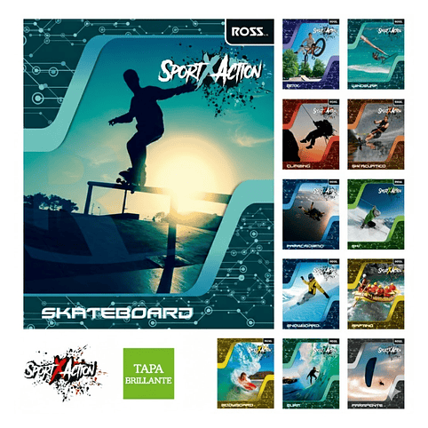 Cuaderno Universitario Sport Action Matemáticas 7mm 100 Hojas Pack 10 1