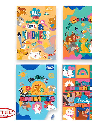 Cuaderno College Matemáticas 7mm Disney 100 Hojas Pack 10 Uni