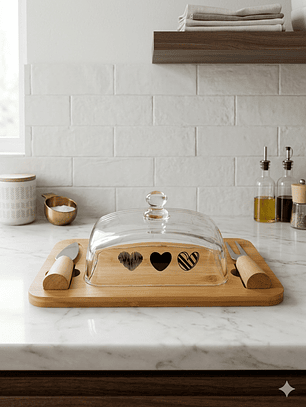 Mantequillero De Vidrio Con Tapa