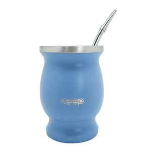 Mate Clasico Azul + Bombilla Keep